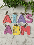 Acrylic Letter Bag Tag/Keyring