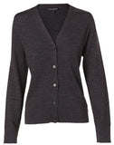 M9602 WOMEN'S V-NECK LONG SLEEVE CARDIGAN