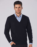 WJ01 V NECK WOOL/ACRYLIC KNIT JUMPER