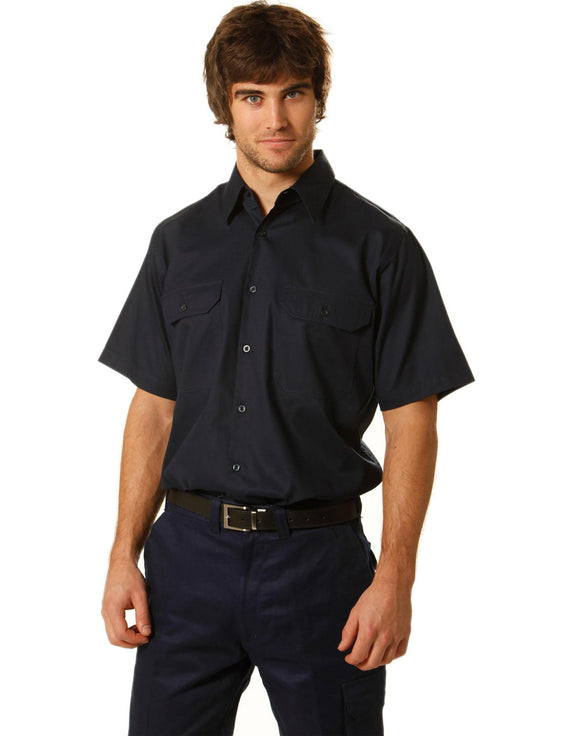 WT03 COTTON DRILL SHORT SLEEVE WORK SHIRT